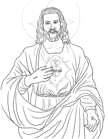 Sacred Heart Coloring Page